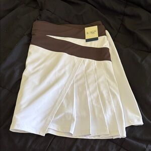 Original Penguin Asymmetrical White and Brown Skirt